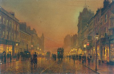 Briggate, Leeds, 1891 door John Atkinson Grimshaw